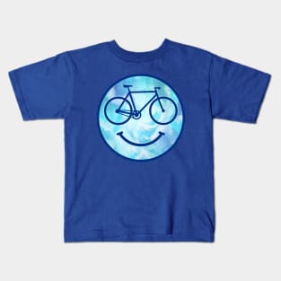 Funny Bicycle Bike Smiley Face Kids T-Shirt